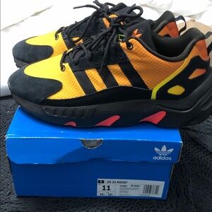 adidas ZX 22 Boost Athletic Shoes in Yellow, Black, Orange
